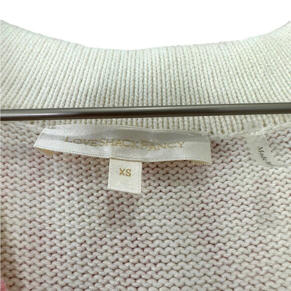 LoveShackFancy Boscom Cardigan XS Leopard Print Ruffle Cuff Button Front Sweater - Picture 10 of 11